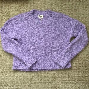 Cropped Varsity Sweater ~ Lilac Knubby Knit